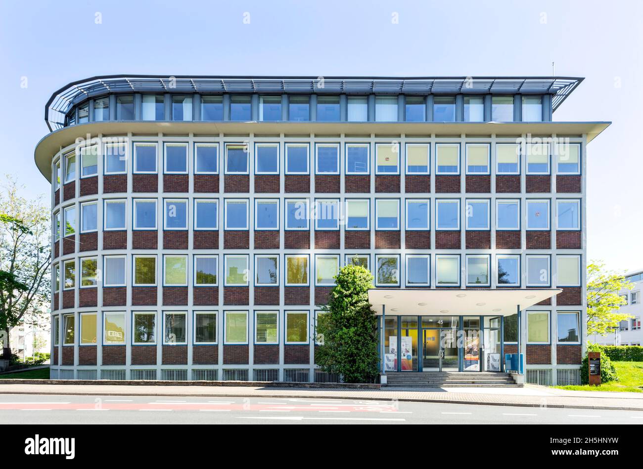 Calor-Emag administration building, post-war modernism, Ratingen, Rhineland, North Rhine-Westphalia, Germany Stock Photo