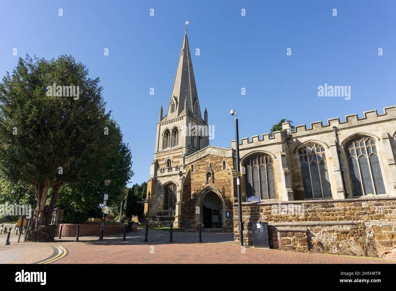 The church of All Hallows, town centre, Wellingborough, Northamptonshire, UK; earliest parts date from 13th century Stock Photo