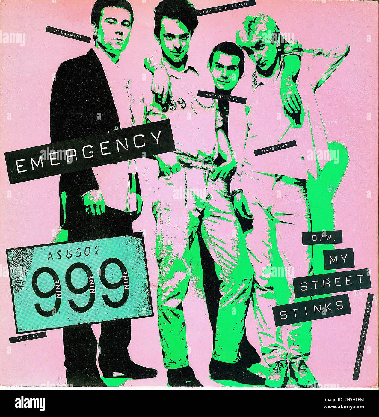 Vintage single record cover - 999 - Emergency - UK - 1978 01 Stock ...