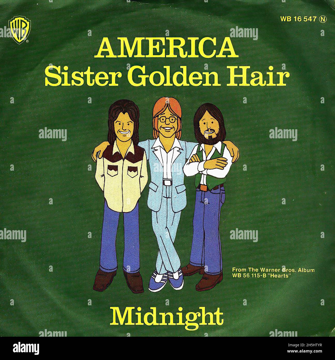 Vintage single record cover - America - Sister Golden Hair - D