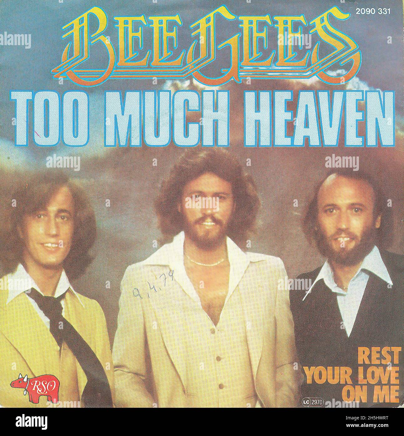 Vintage single record cover - Bee Gees, The - Too Much Heaven - F - 1978 Stock Photo