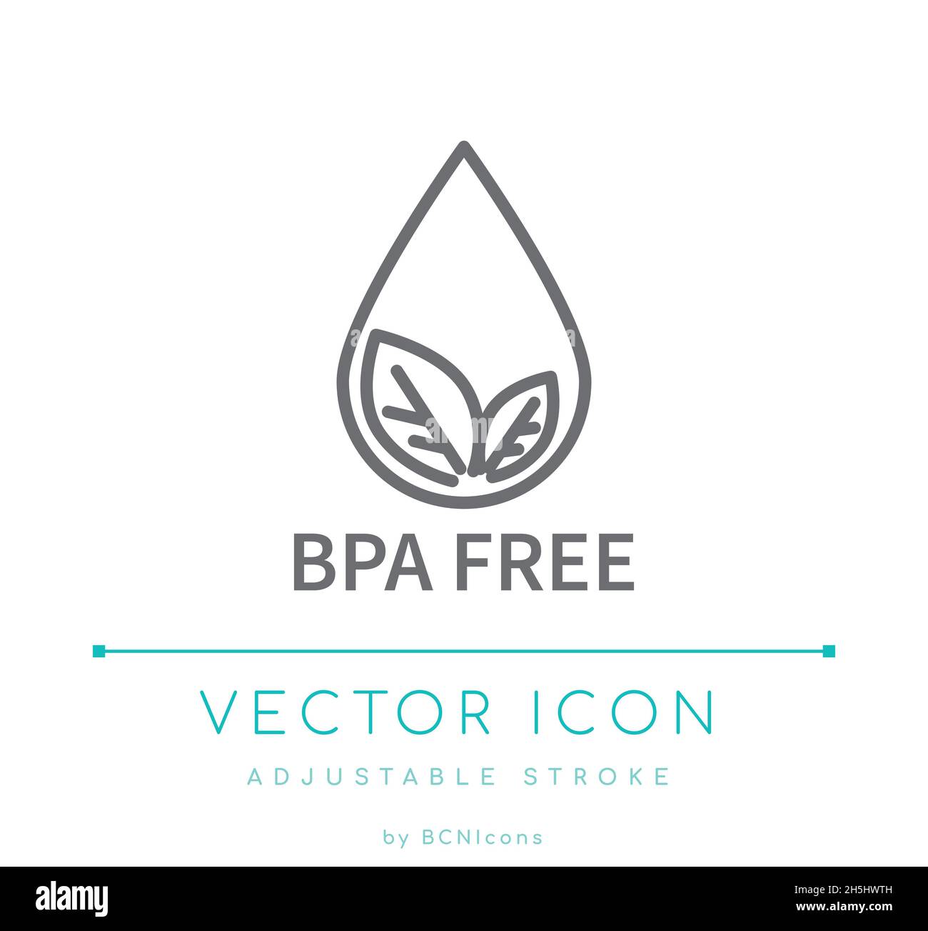 BPA Free Line Icon. No BPA Plastic Packaging Vector Symbol Stock Vector