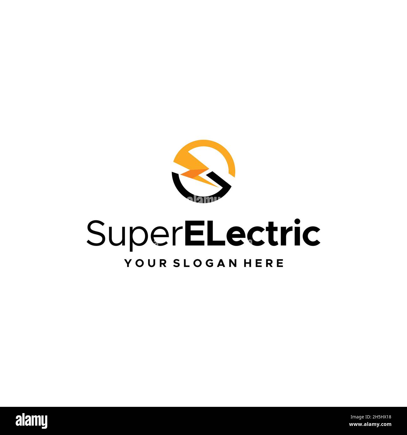 minimalist SuperElectric stun electro logo design Stock Vector
