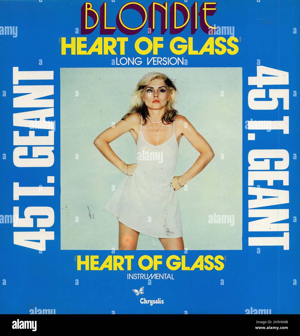 Blondie - Heart Of Glass - Vintage vinyl record cover Stock Photo