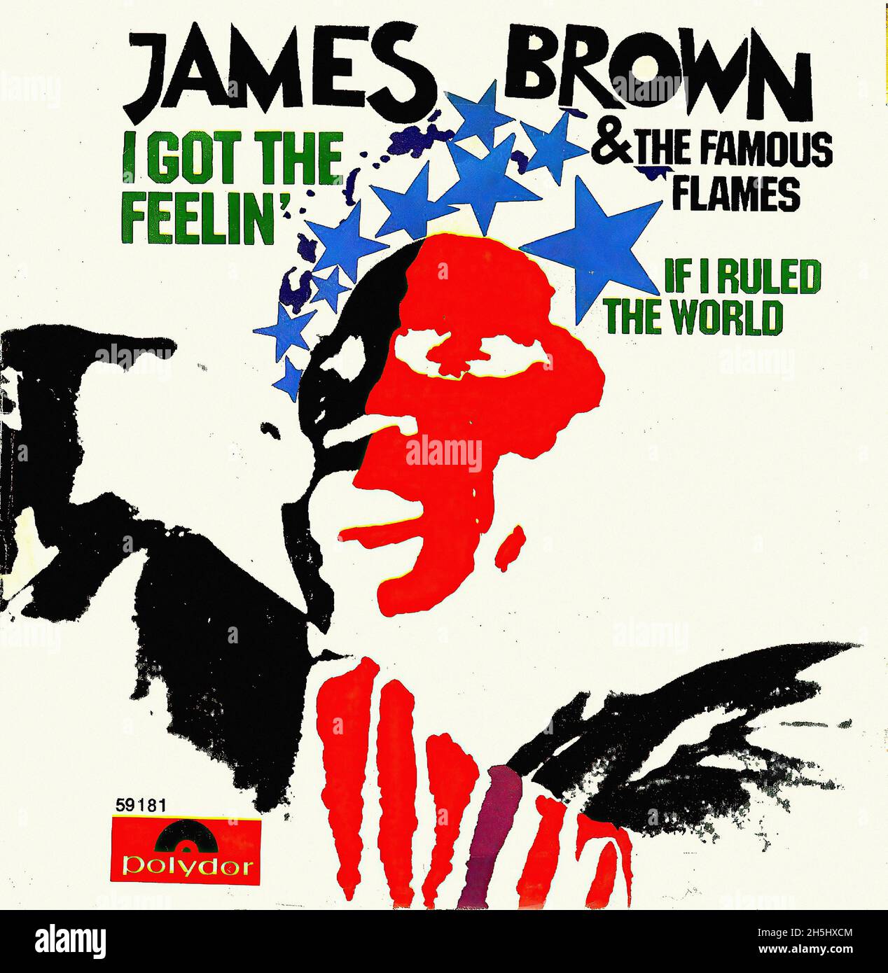 Vintage single record cover - Brown, James - I Got The Feelin' - D - 1968 Stock Photo