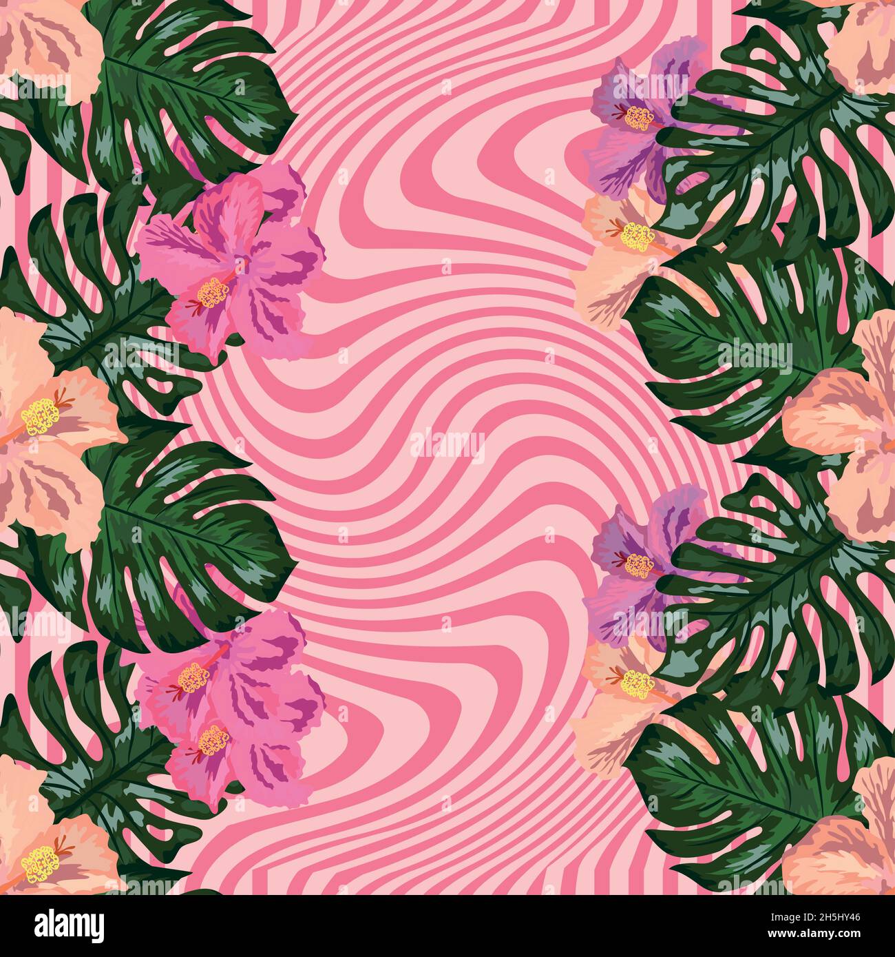 Floral exotic tropical seamless pattern tropic hawaiian wallpaper