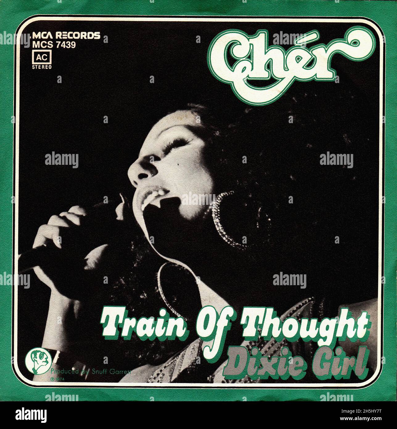 Vintage single record cover - Cher - Train Of Thought - D - 1974 Stock Photo