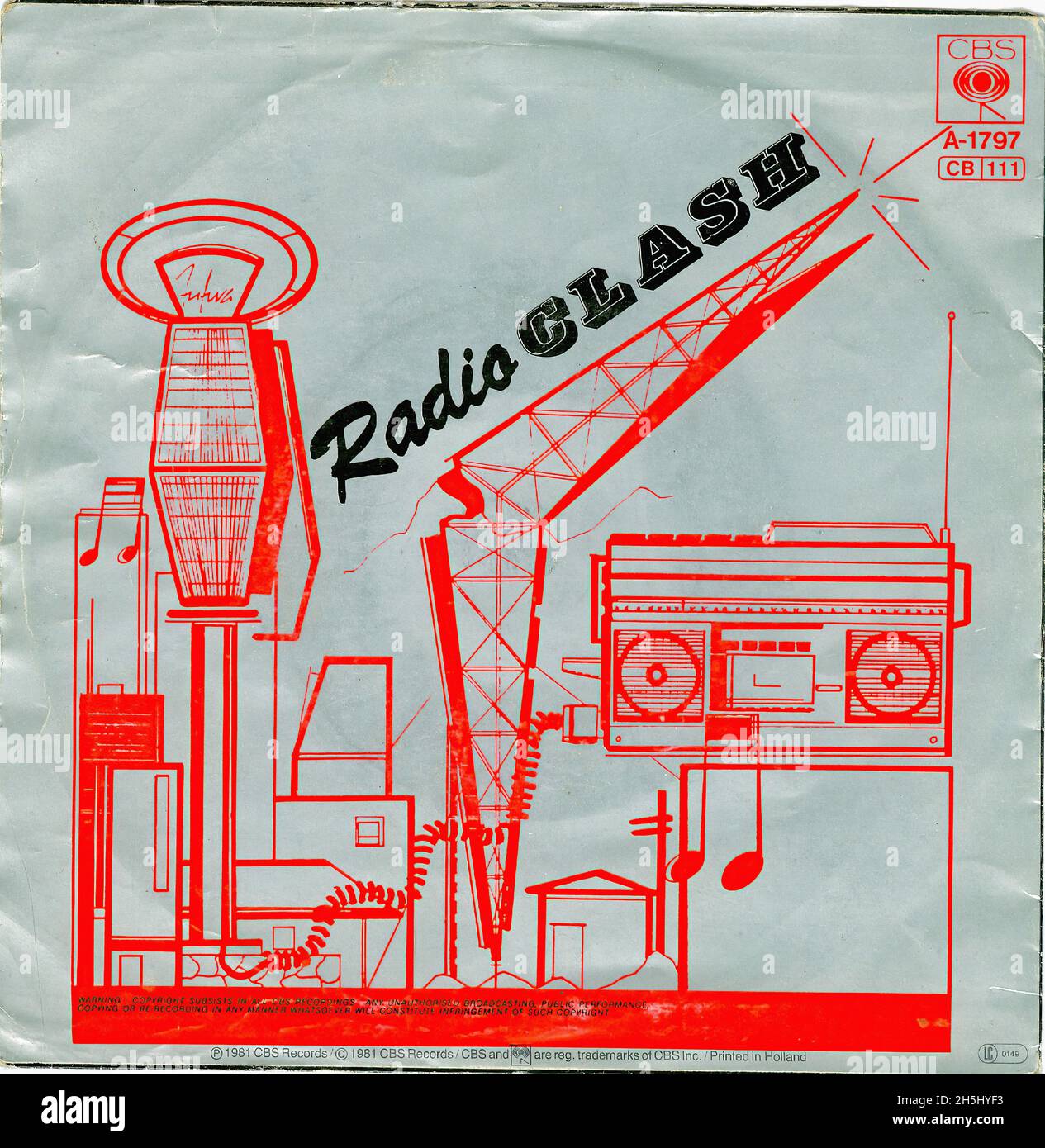 Vintage single record cover - Clash, The - Radio Clash - NL - 1981 