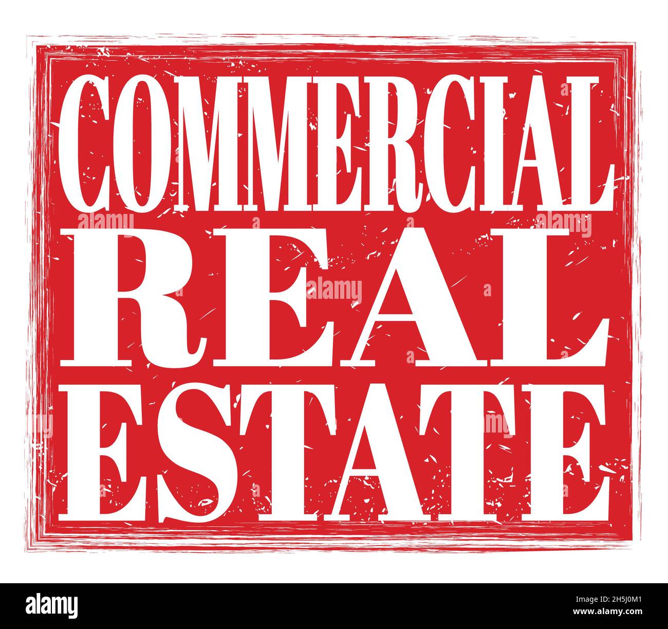 COMMERCIAL REAL ESTATE, written on red grungy stamp sign Stock Photo