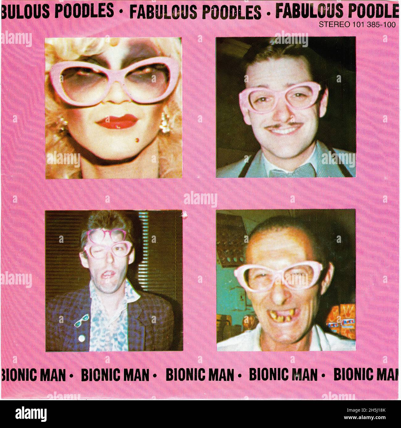 Vintage single record cover - Fabulous Poodles, The - Bionic Man - D - 1980 Stock Photo