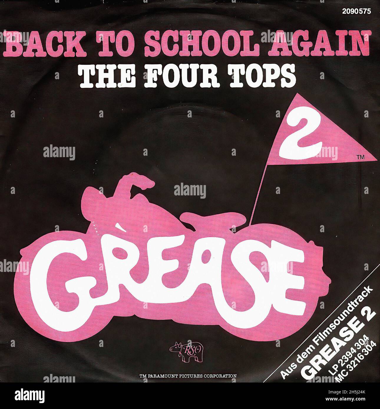 Vintage single record cover - Grease 2 - Soundtrack - OST - Four Tops, The - Back To School Again - D - 1982 02 Stock Photo