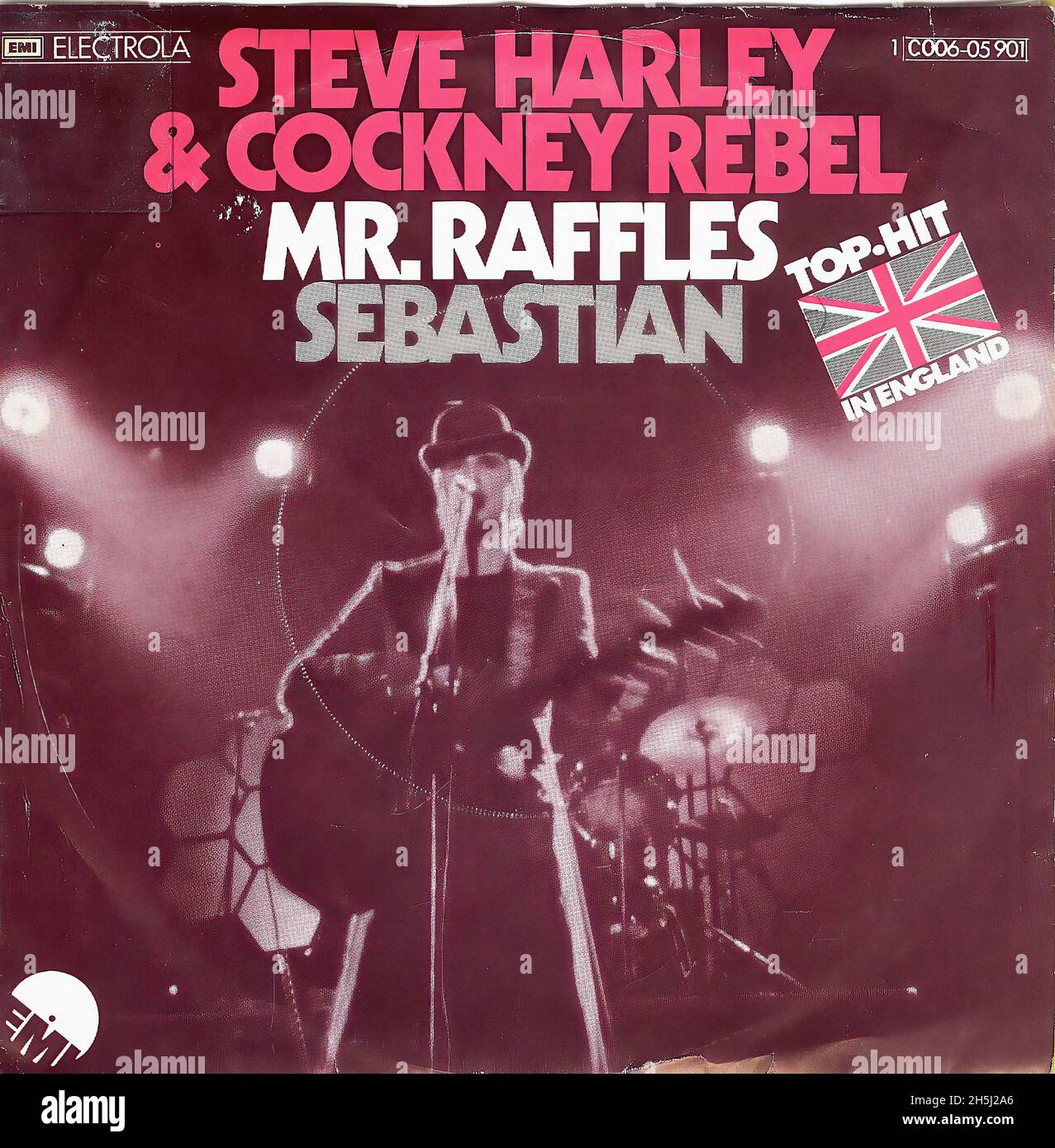 Vintage single record cover - Harley, Steve & Cockney Rebel - Mr Raffles - D - 1975 Stock Photo
