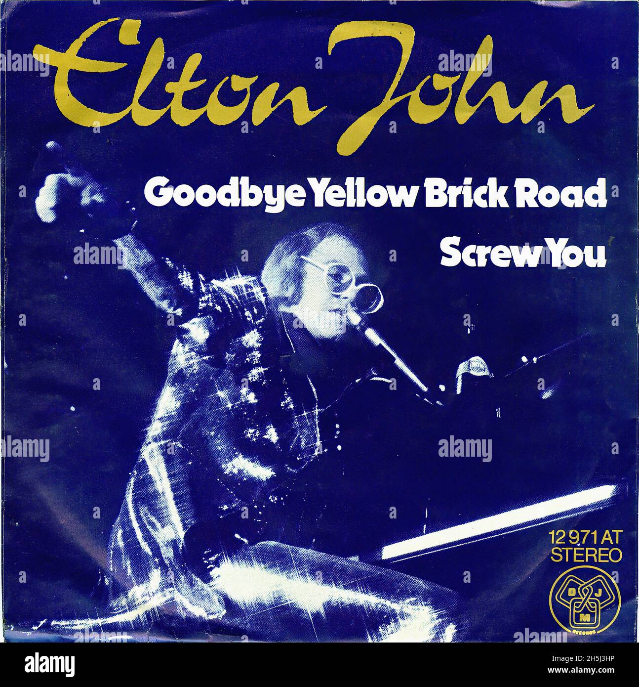Vintage single record cover - John, Elton - Goodbye Yellow Brick Road - D - 1973 Stock Photo