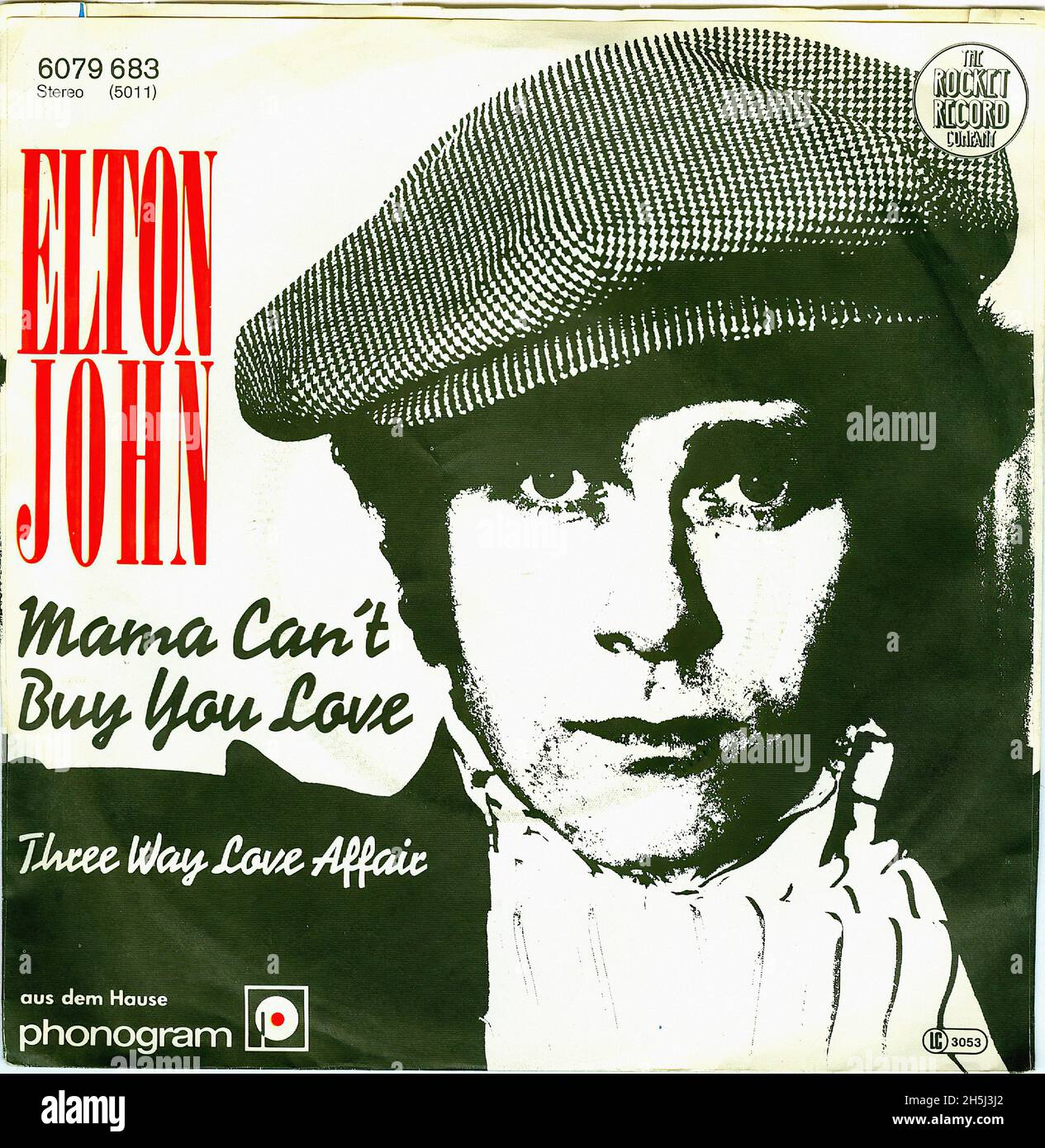 Vintage single record cover John, Elton Mama Can't Buy You Love D