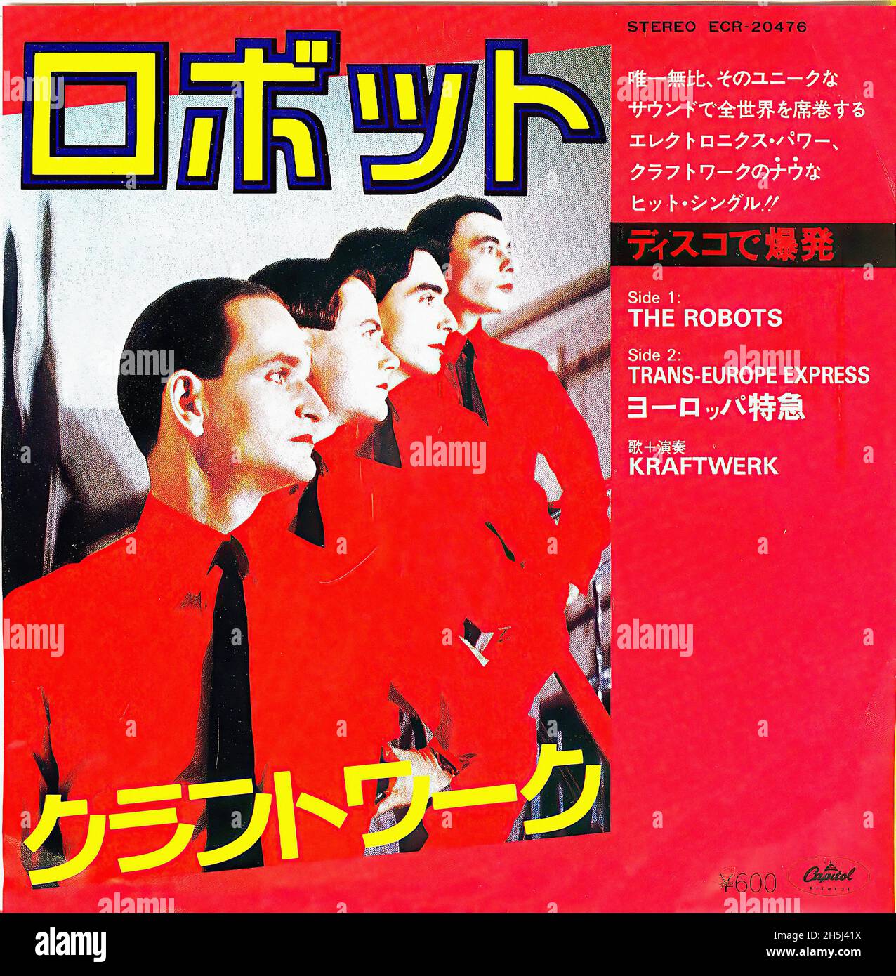 Vintage single record cover - Kraftwerk - The Robots - Trans Europe Express  - Japan - 1978 Stock Photo - Alamy