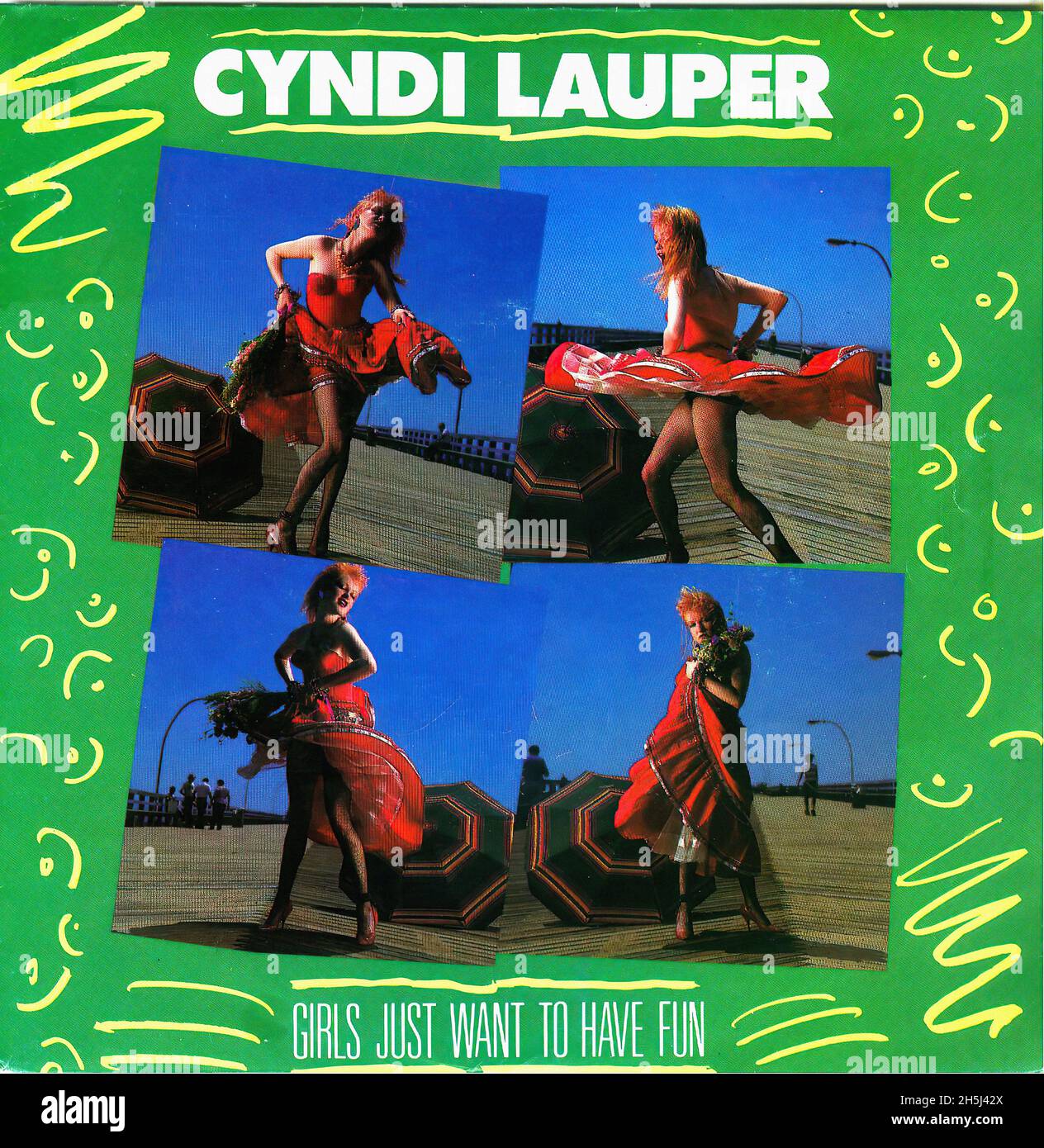 Vintage single record cover - Lauper, Cyndi - Girls Just Want To Have Fun - NL - 1983 Stock Photo