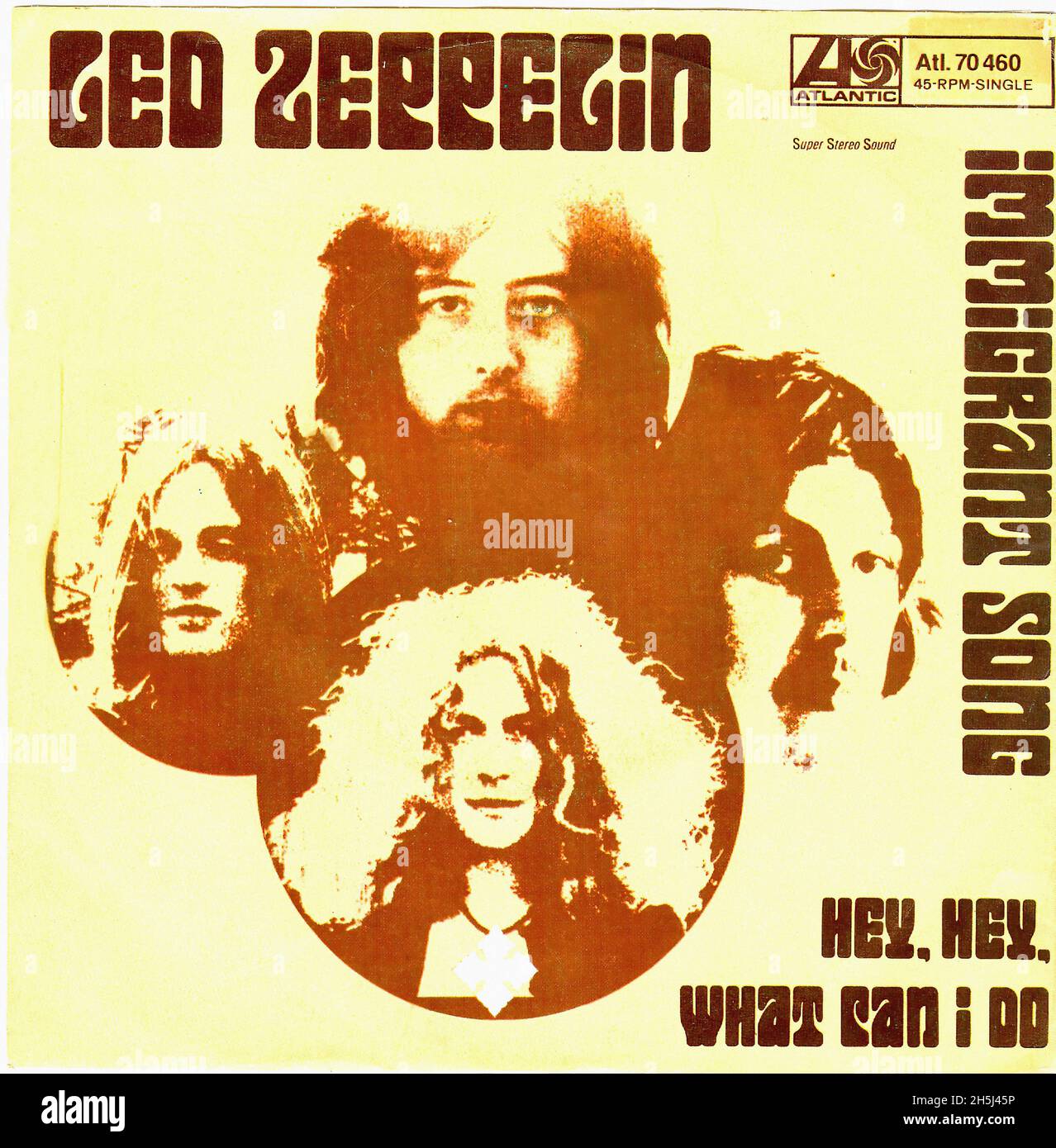 Vintage single record cover - Led Zeppelin - Immigrant Song - D - 1970  Stock Photo - Alamy