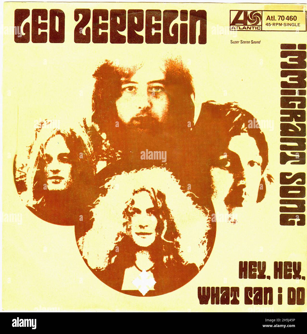 Vintage single record cover - Led Zeppelin - Immigrant Song - D - 1970