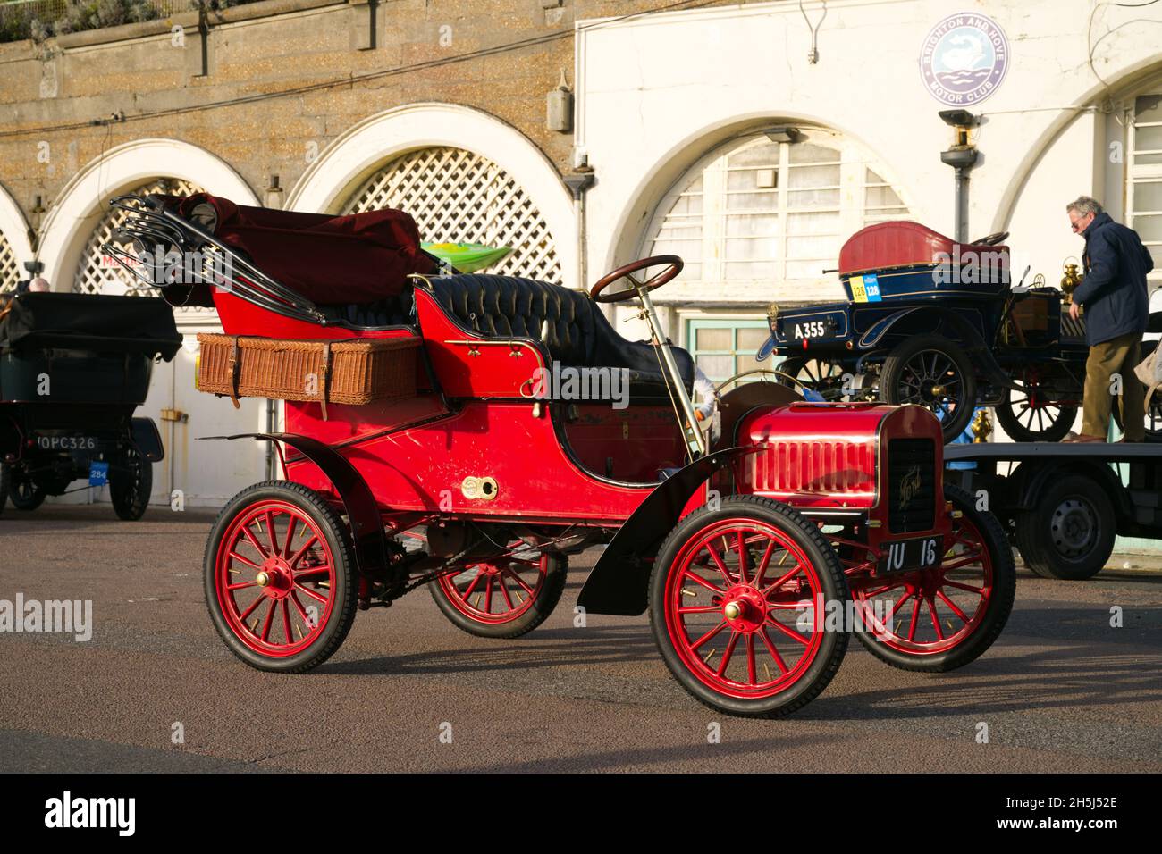 A 1904 Ford vintage car parked on Madeira Drive after the London to ...