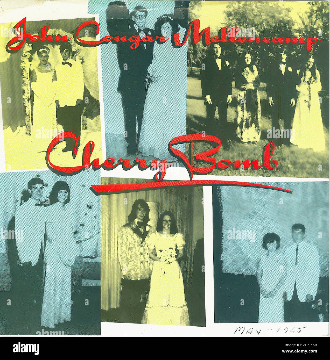 Vintage single record cover - Mellencamp, John Cougar - Cherry Bomb - UK - 1987 Stock Photo