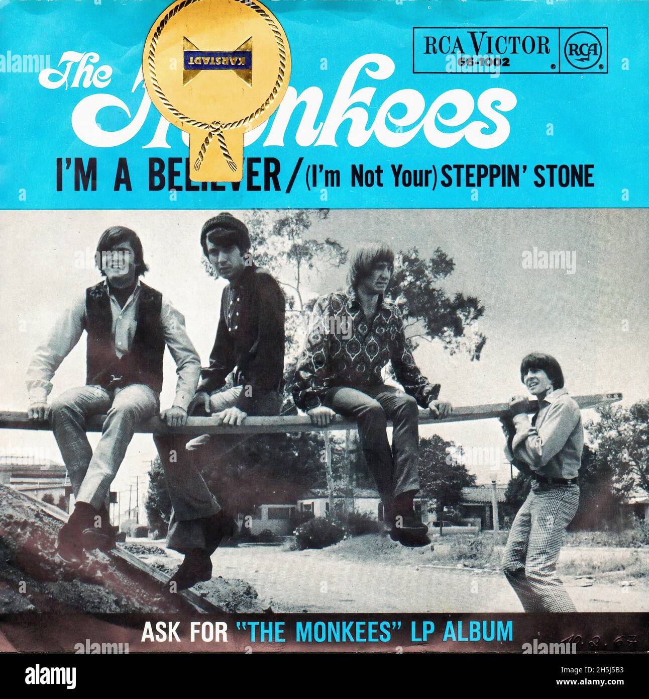 Vintage single record cover - Monkees, The - I'm A Believer - D