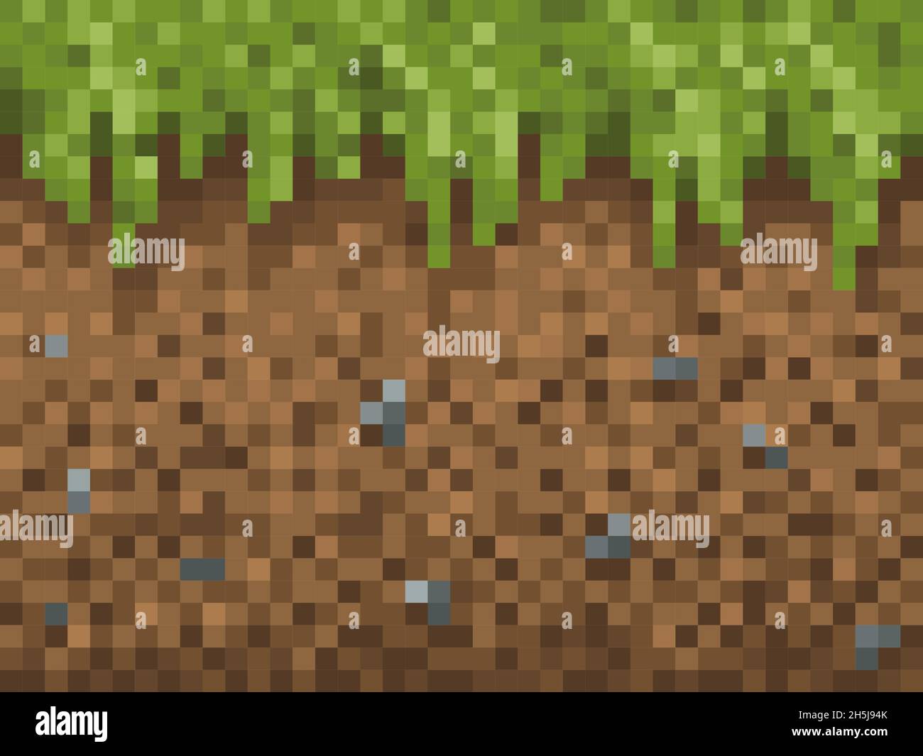 Pixel Grass Ground And Stone Blocks Pattern Cubic Pixel Game Background 8bit Gaming Interface 2d Technology Retro Wallpaper Or Backdrop With Soil Stock Vector Image Art Alamy
