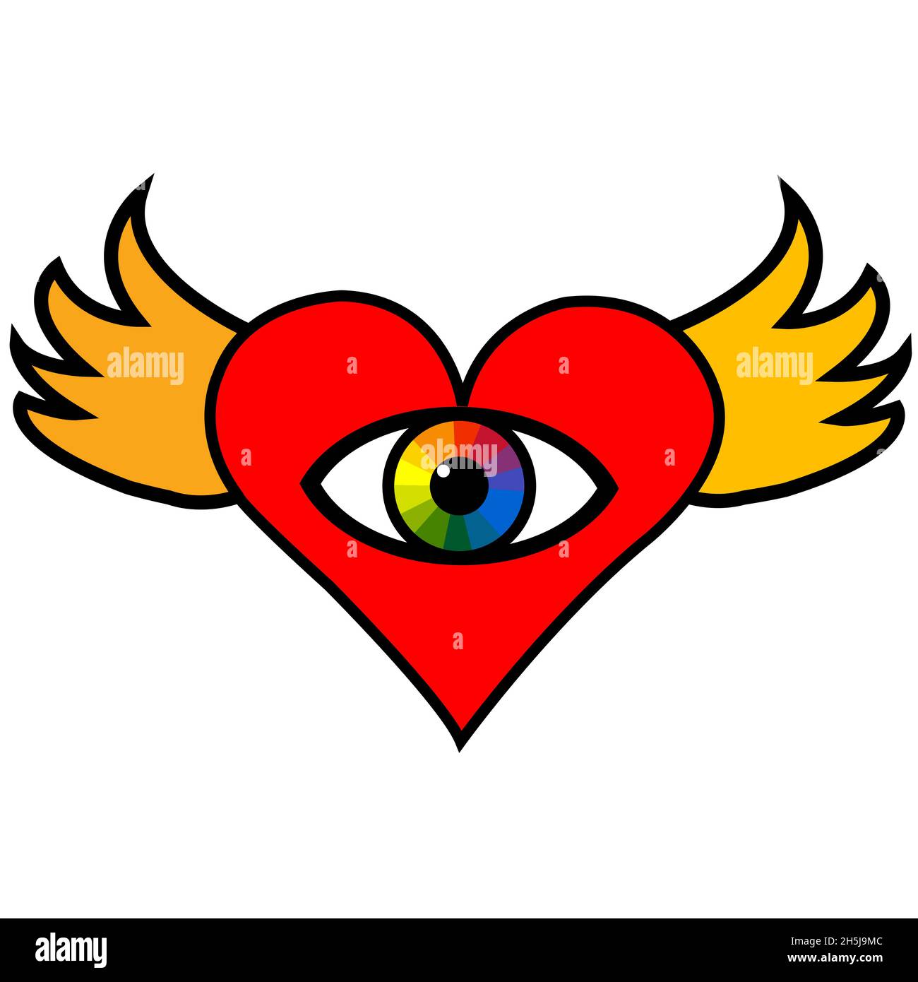 Eye of the heart with wings Stock Vector Image & Art Alamy