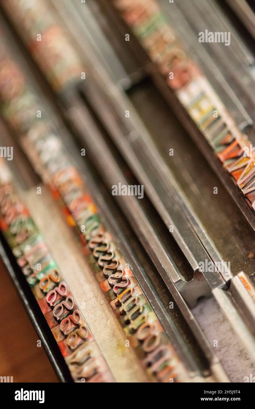 Alphabet Letter Metal Blocks Stock Photo - Alamy