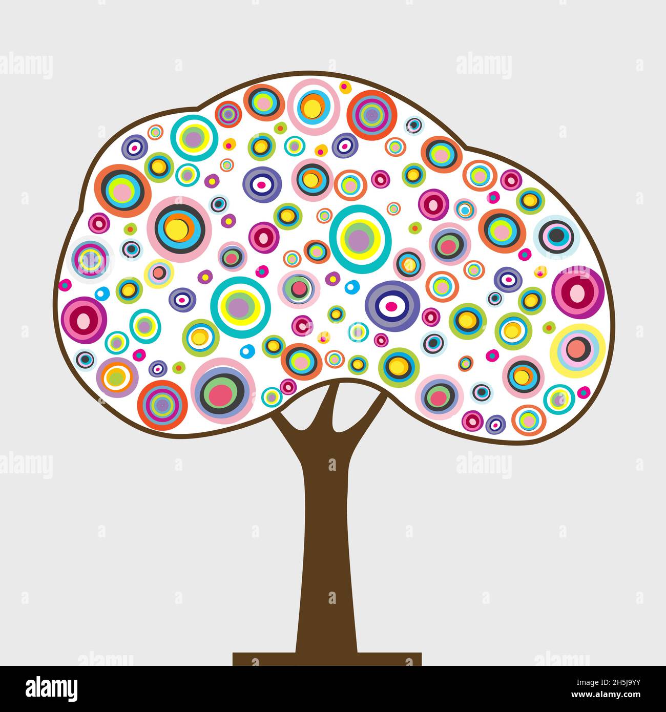 Cartoon round tree logo Stock Vector Images - Alamy