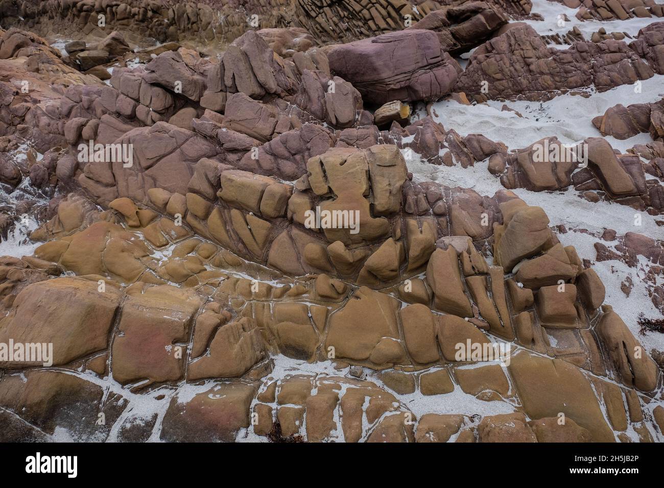 Beautiful shot of various rocks in Kangaroo island in Stokes Bay Stock Photo