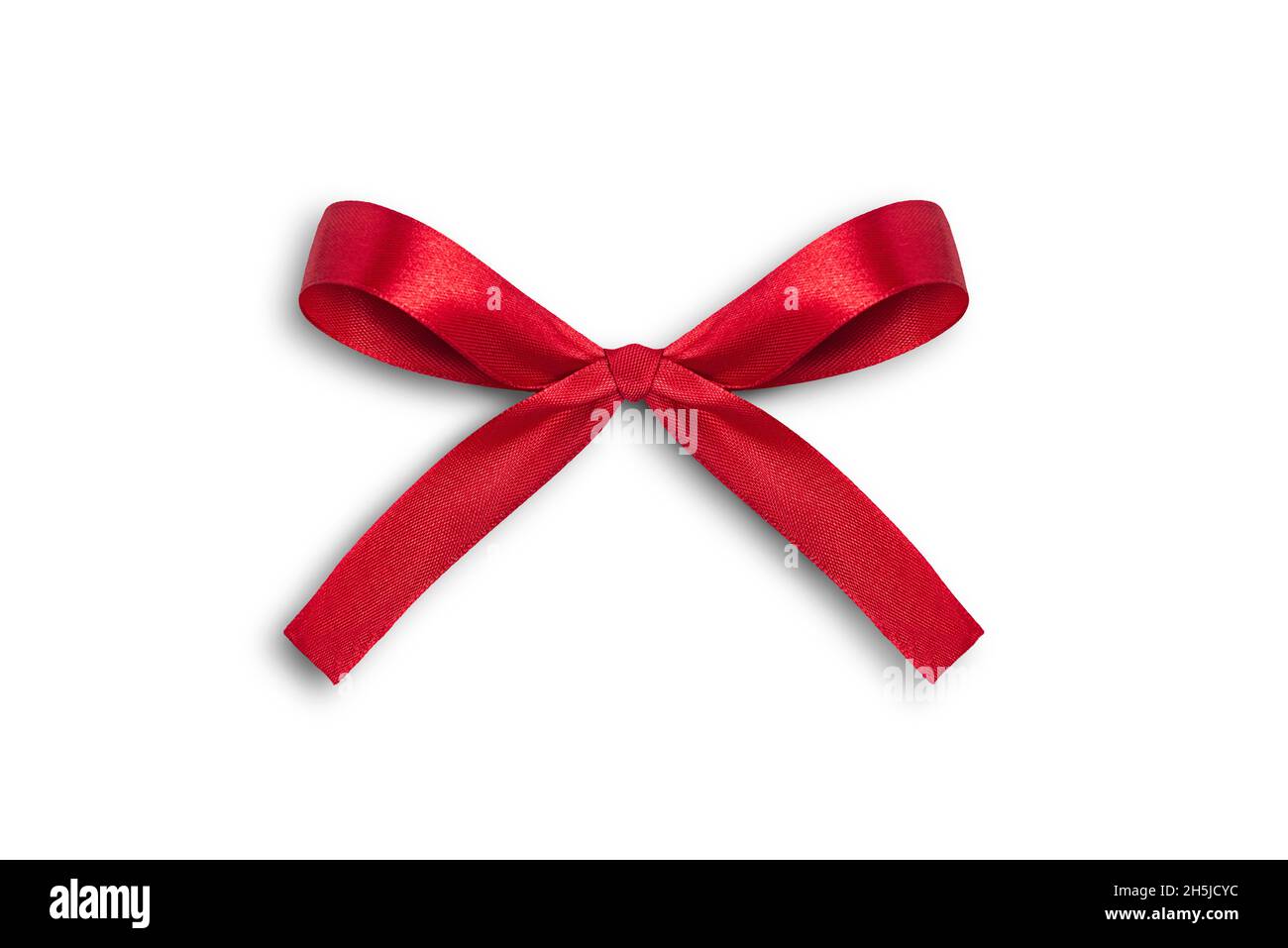 Red ribbon isolated over white background Stock Photo