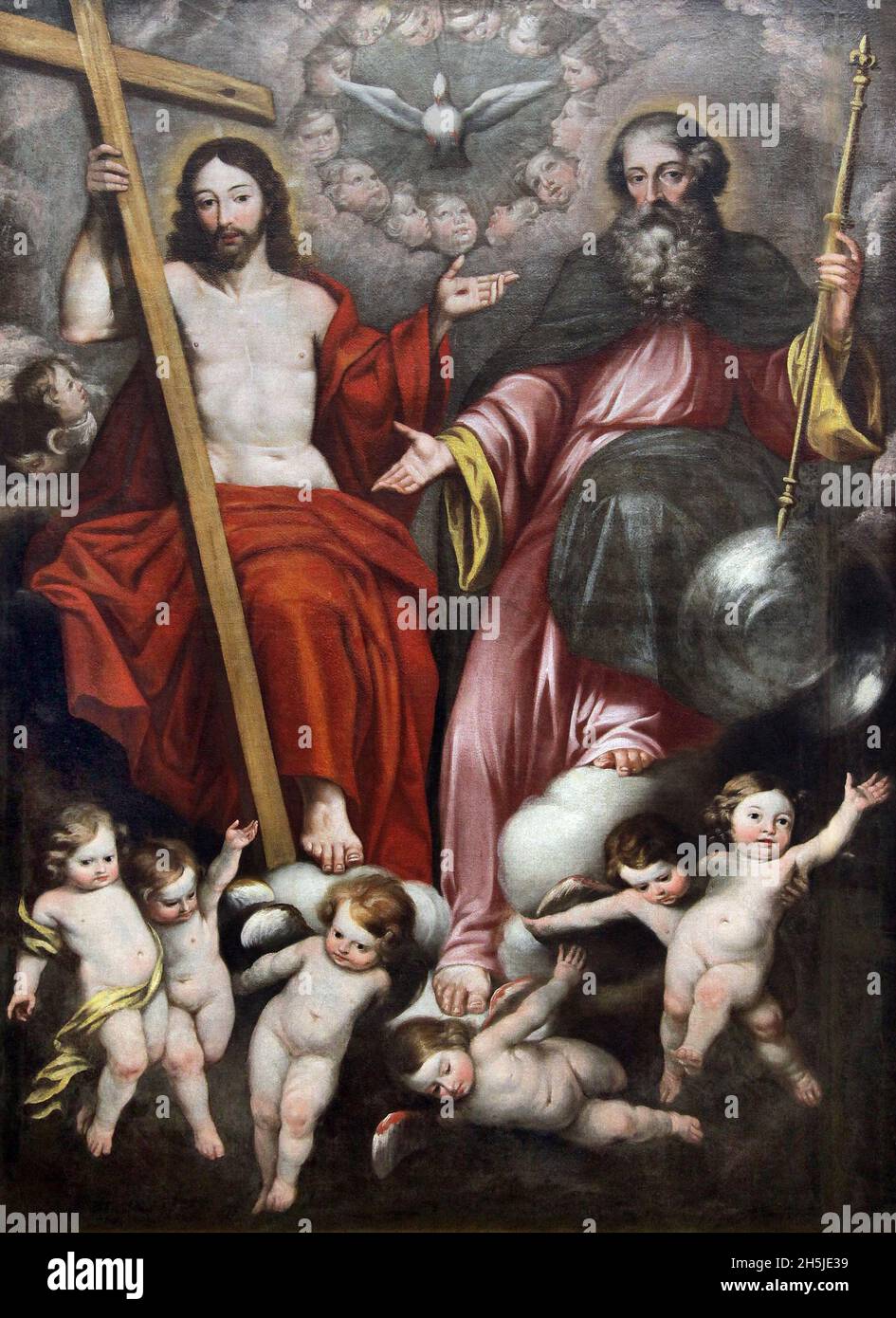 The Holy trinity by Agustín del Castillo 1565-1631 Stock Photo