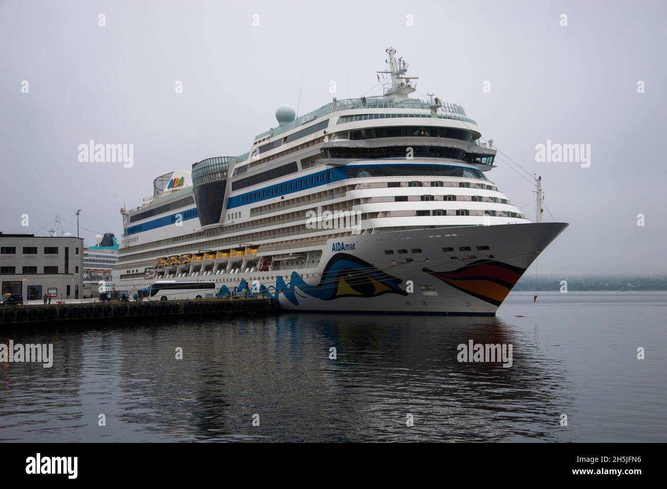 AIDA im Hafen von Bergen Stock Photo
