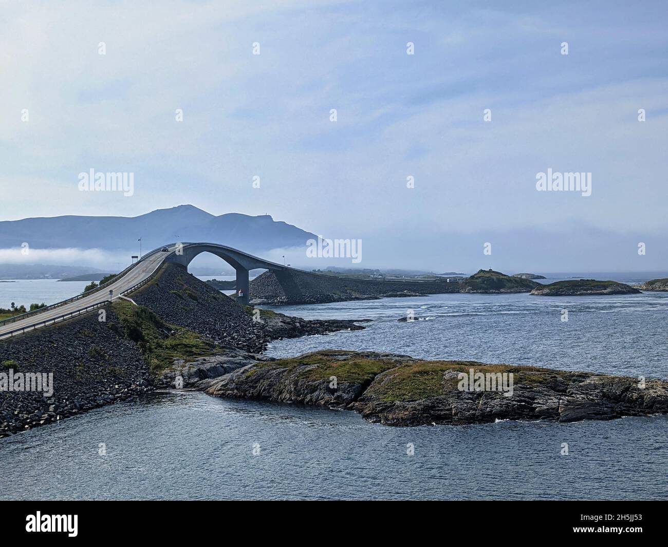 norwegian scenic route: atlantic road. Fantastic masterpiece. Bridge over the ocean. Travel in 
