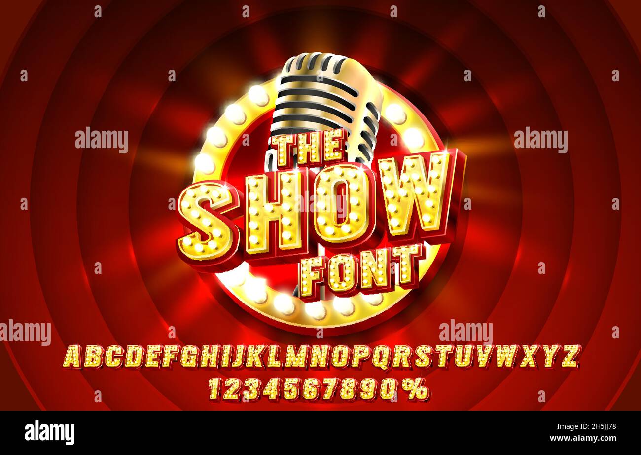 Show font set collection, letters and numbers symbol. Vector