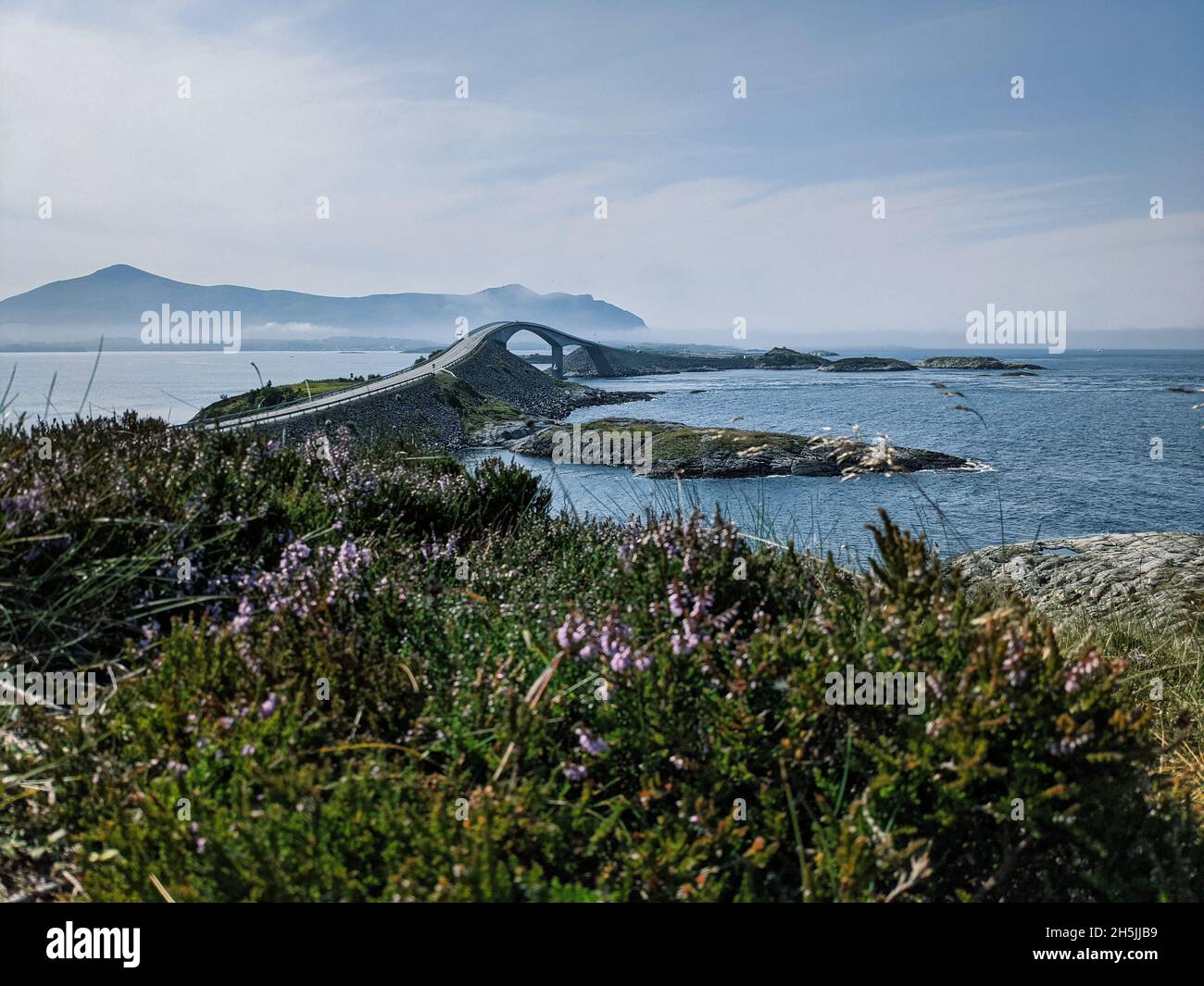norwegian scenic route: atlantic road. Fantastic masterpiece. Bridge over the ocean. Travel in 