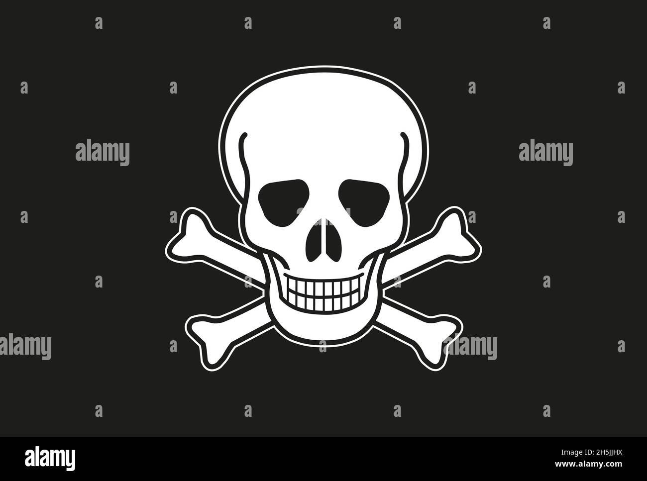 Jolly Roger Pirate flag, vector illustration Stock Vector