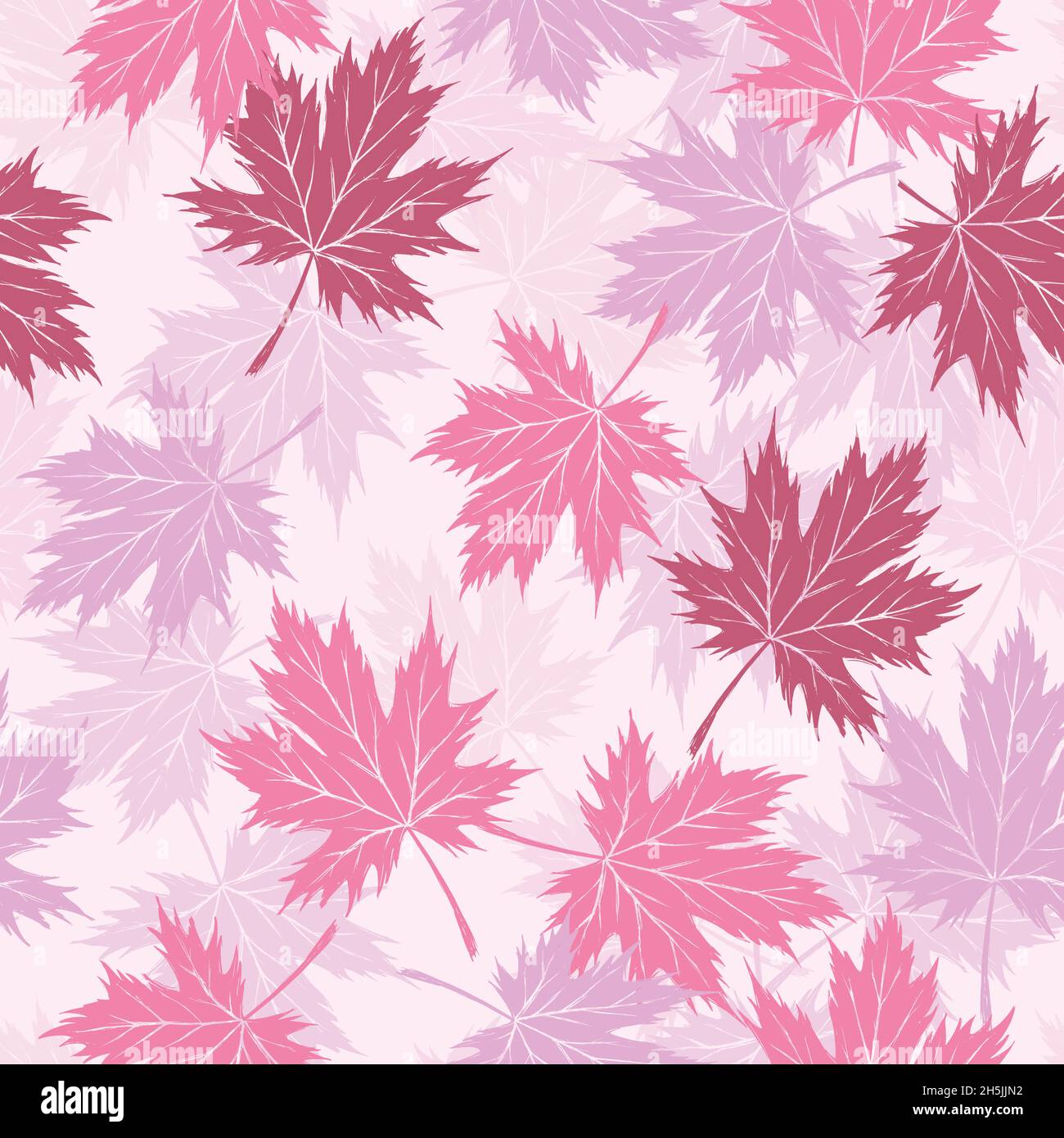 Maple Leaf Autumn seamless pattern. Digital Illustration background. Stock Vector