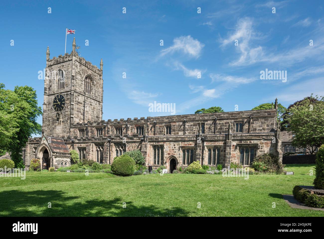 Skipton Church, view in summer of the medieval Holy Trinity Parish