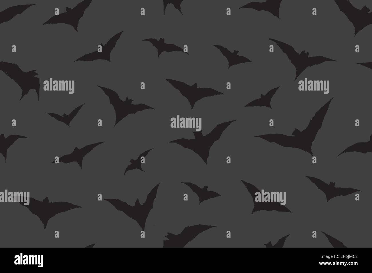Bats flying silhouette seamless pattern. Digital Illustration Background. Stock Vector