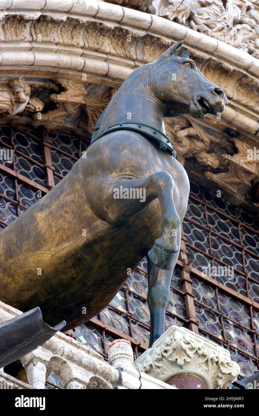 Horse of San Marcos. Sain Mark Basilica, Venezia. Veneto. Italia. Stock Photo