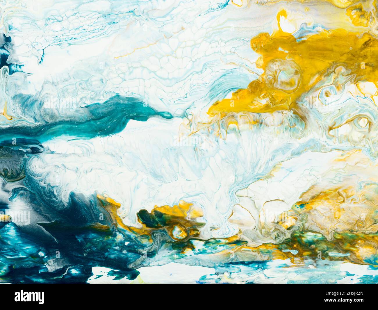 Blue with gold creative abstract hand painted background, marble