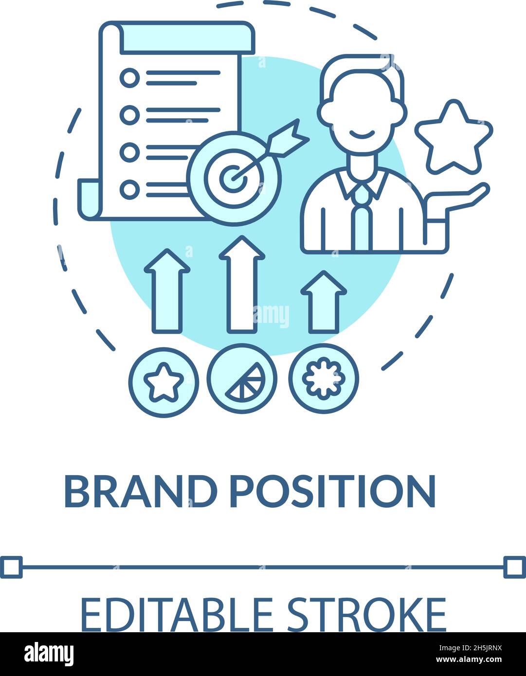 Brand position blue concept icon Stock Vector Image & Art - Alamy