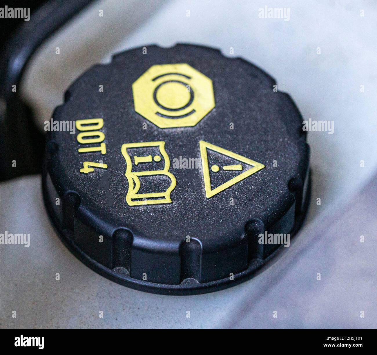 Car brake fluid reservoir for brake system Stock Photo Alamy