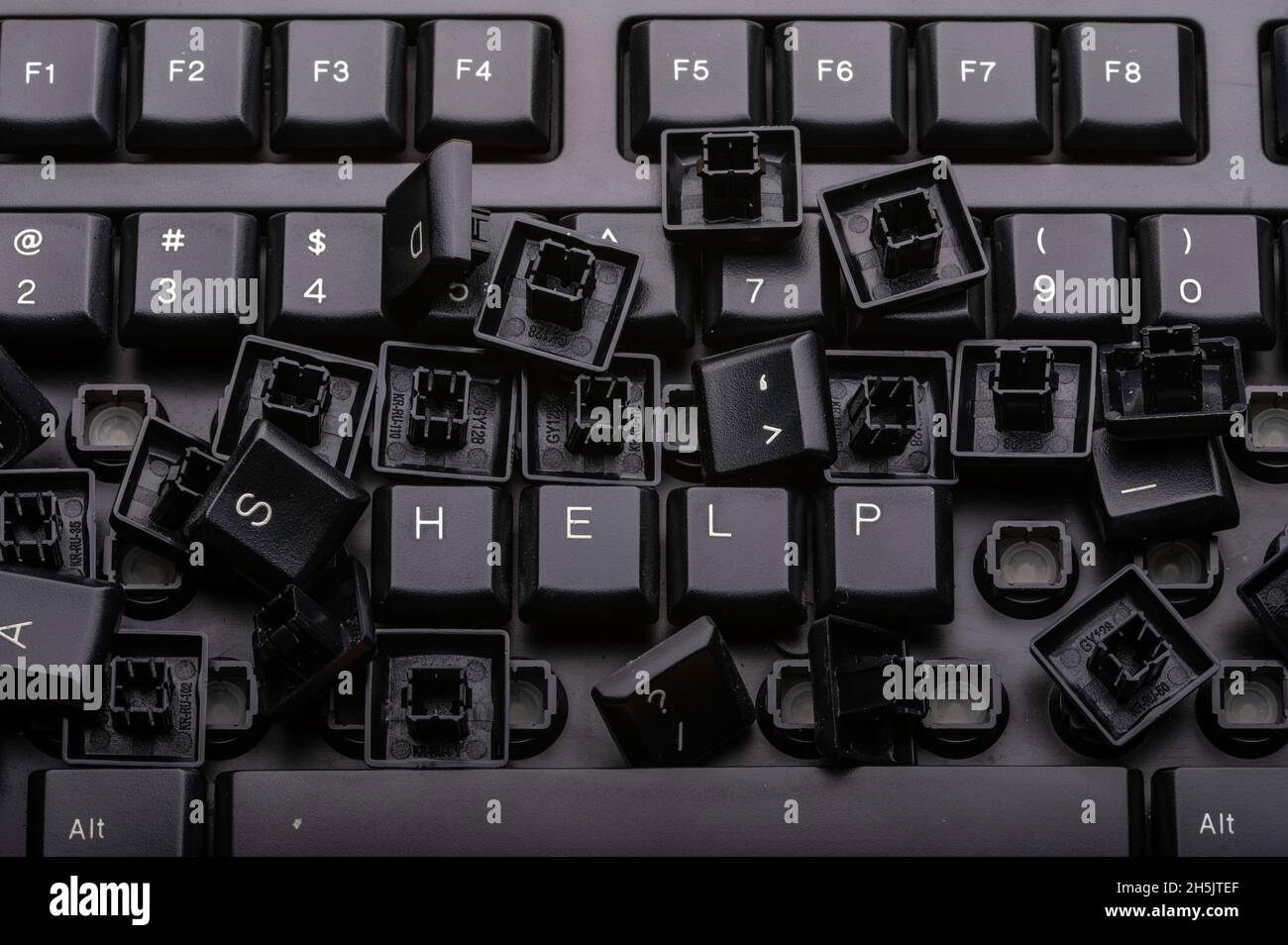 Help spelled out on a computer keyboard Stock Photo Alamy
