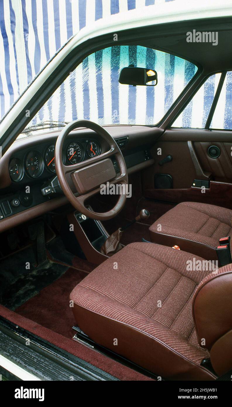 interior of a 1987 Porsche 911 Carrera 3.2 Club Sport Stock Photo