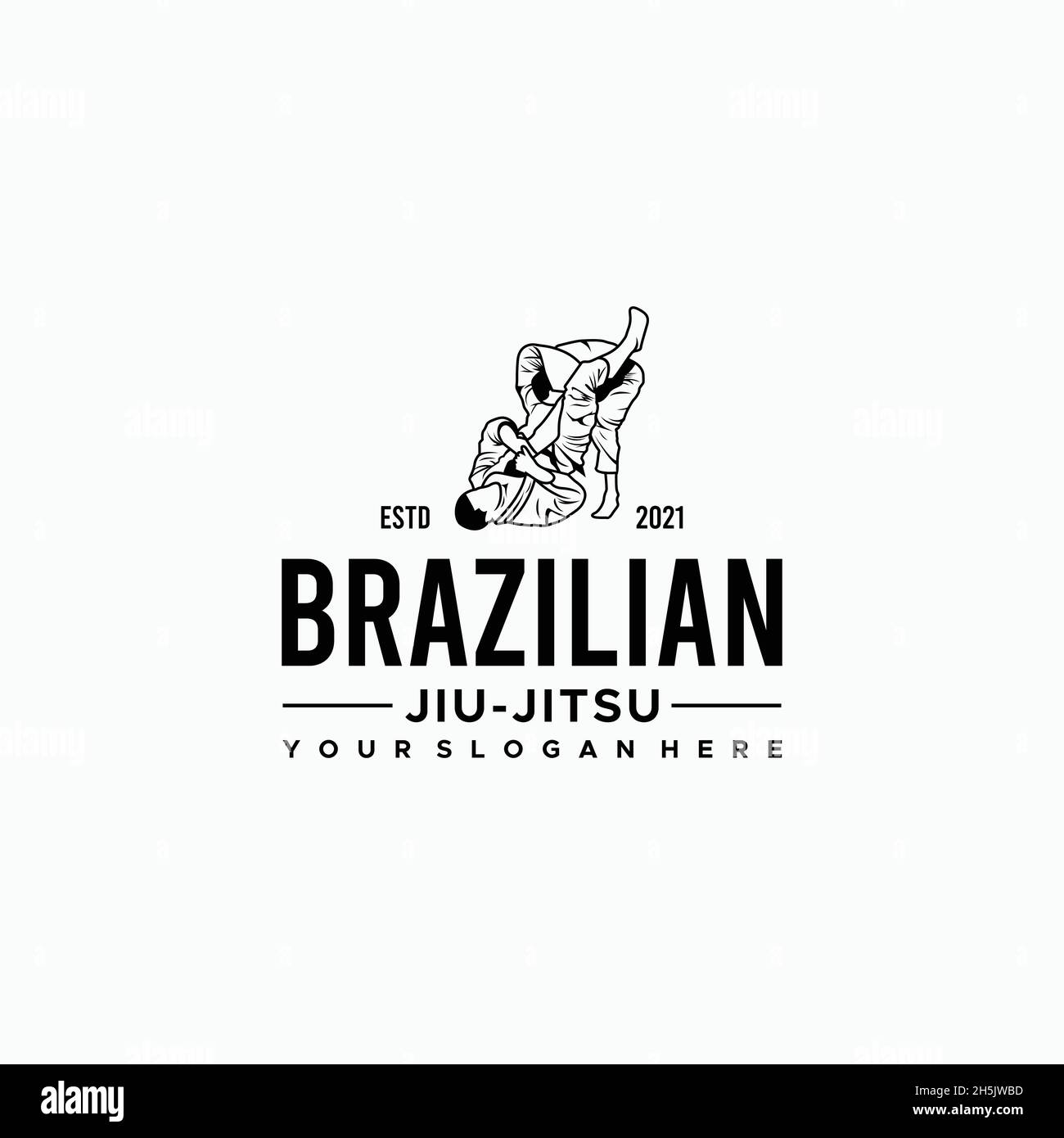 mascot BRAZILIAN wrestling people logo design Stock Vector