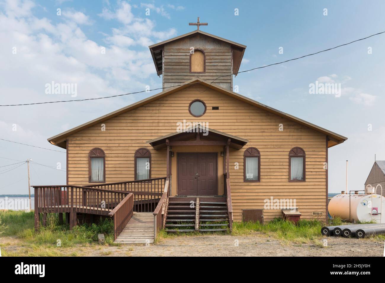 Saint Lawrence Catholic church in Mountain VIllage, Lower Yukon River, Western Alaska, USA