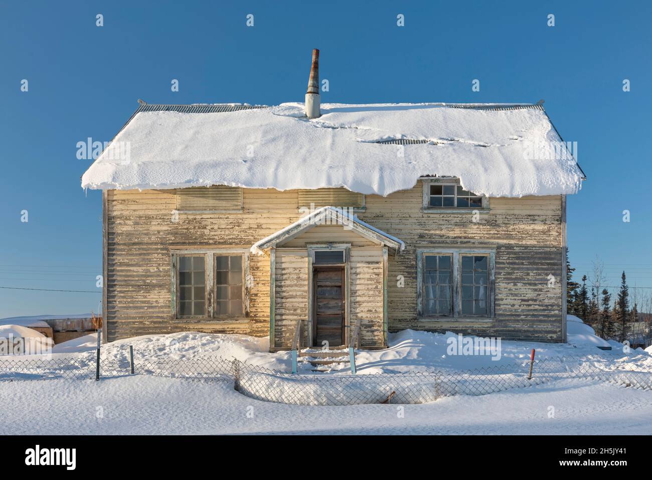 'Our Lady of the Snows' Catholic Mission Building in winter, Nulato