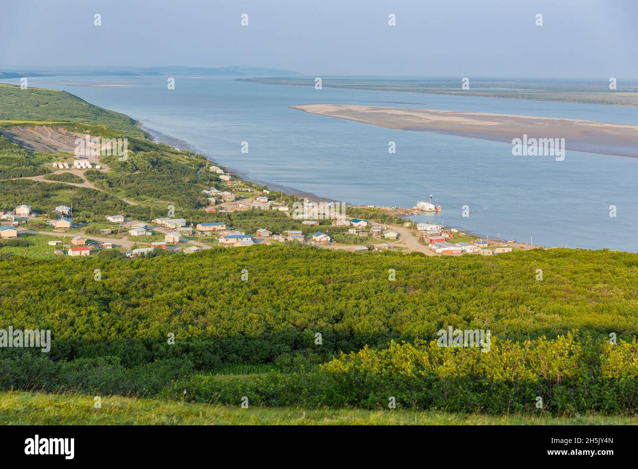 View of Mountain Village, Kwik Pak Fisheries floating fish processing